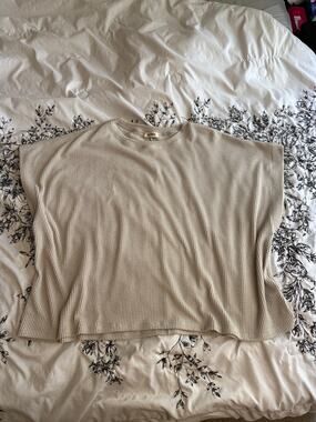 Blumin apparel Cream Blouse ribbed 3x boutique plus size top dressy